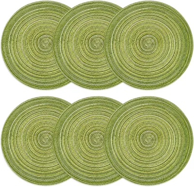 Imagen del producto de Manteles individuales redondos, trenzados, de 30 cm de diámetro, juego de 6 unidades, lavables, para la cocina