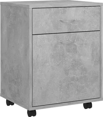Obrázok produktu pre vidaXL Mobilná skrinka Betón Sivá 45x38x54 cm Drevo Materiál