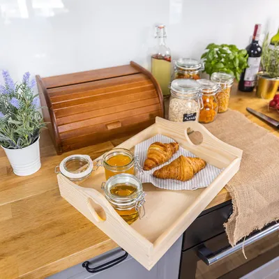 Immagine prodotto di Creative Deco Grande Vassoio in Legno | Maniglie Cuore | 40x30x10.5 cm | per Servire Cibo, Colazione, Caffè e Dolci | Perfetto per Decorare la Cucina