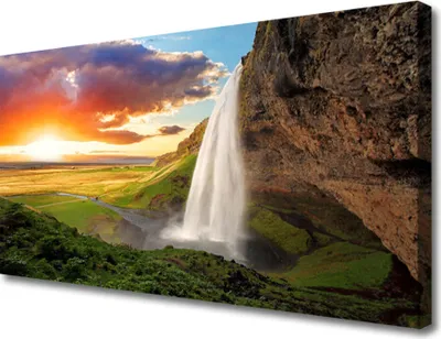 Produktbild von Tulup Leinwand-Bilder 100x50 Wandbild Canvas Kunstdruck Gebirge Wasserfall Natur