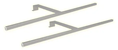 Image de kalb | Éclairage LED pour armoires à portes coulissantes, luminaire apparent, gris argenté, 600 mm, lot de 2, blanc chaud