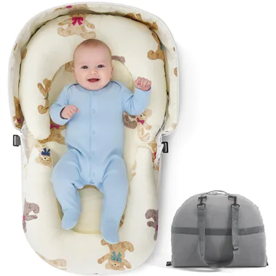 Productafbeelding van Babywieglapje, ademend katoen, draagbaar ontwerp, met berenmotief
