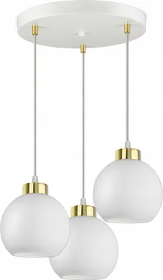 Produktbild von LUXOLAR - Led Pendelleuchte - Deckenleuchte 3 flammig Weiß E27 60W - Hängelampe wohnzimmer für Wohnzimmer, Küchen - Weiß Glas Kugeln