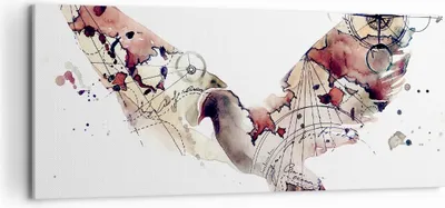 Produktbild von Bild auf Leinwand - Leinwandbild - Vogel Abstraktion - 120x50cm - Wand Bild - Wanddeko - Wandbilder - Leinwanddruck - Bilder - Kunstdruck - Wanddekoration - Leinwand bilder - Wandkunst - AB120x50-4109