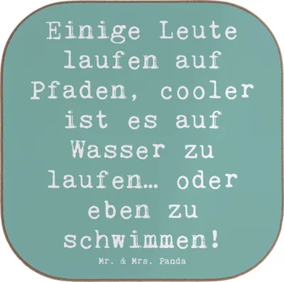 Produktbild von Mr. & Mrs. Panda Untersetzer für Gläser Spruch Schwimmen Pfade - Meeresbrise - Geschenk, Teamsport, weinuntersetzer, Training, Coaster, Sportler, Freistilschwimmen, Sport