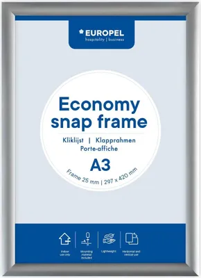 Productafbeelding van EUROPEL 355093 EUROPEL Plaatframes Economy, DIN A3, 25 mm, zilverkleurig geanodiseerd