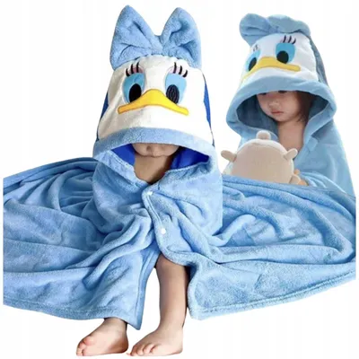 Produktbild von Kinder Badeponcho mit Kapuze 70x140 cm – Badetuch Poncho für Kinder