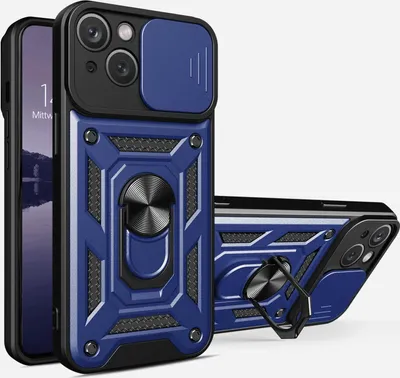 Produktbild von Armor Handyhülle für Apple iPhone 14 Kameraschutz Handy Panzer Case Cover Schutzhülle Outdoor Farbe: Blau