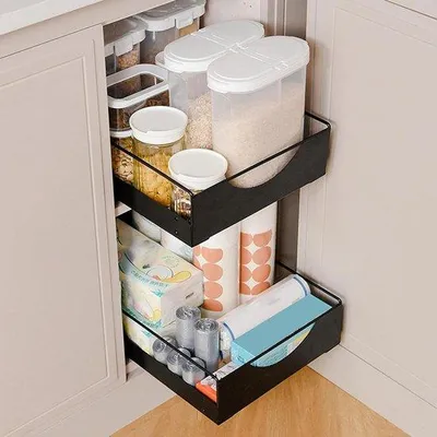 Produktbild von Ausziehbare Schublade Organizer Koolstofstaal schwarz
