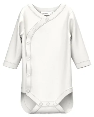 Immagine prodotto di NAME IT, maglia a maniche lunghe da uomo, modello Nbmvrolle Ls Wrap Body, colore Cloud Dancer, codice prodotto Numeric_80