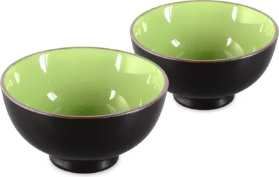 Obrázok produktu pre Matcha miska / Sada čajových misiek Matcha, 2x Matcha miska 250 ml letná zelená, vzor Craquelé