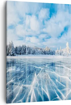 Produktbild von Bild auf Leinwand - Leinwandbild - Einteilig - Wald Eis See - 50x70cm - Wand Bild - Wanddeko - Wandbilder - Leinwanddruck - Kunstdruck - Wanddekoration - Leinwand bilder - Wandbild - PA50x70-4181