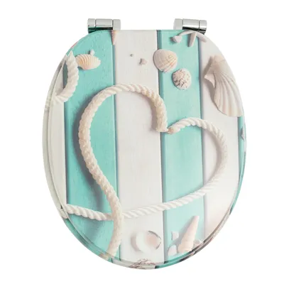 Produktbild von WC Sitz HEART ROPE Seil Herz Toilettensitz Softclose MDF Bad Deko