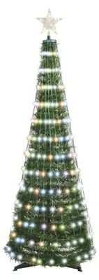LED vánoční stromek se světelným řetězem a hvězdou, 1,5 m, vnitřní, ovladač, časovač, RGB