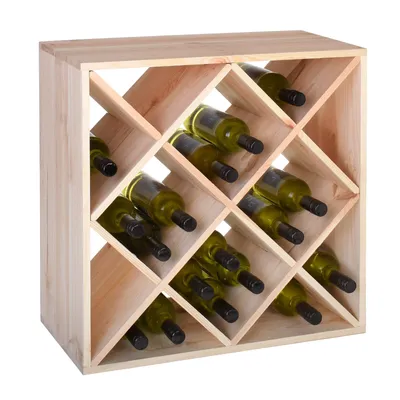 Produktbild von Weinregal 60 cm, Modul RAUTEN, Kiefernholz natur