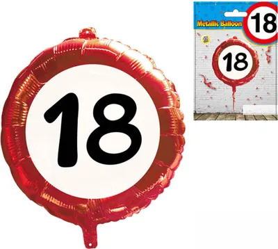 Produktbild von Udo Schmidt Folien-Ballon 18 Kunstsoff 45 cm Partydekoration Geburtstag Luftballon Tischdeko