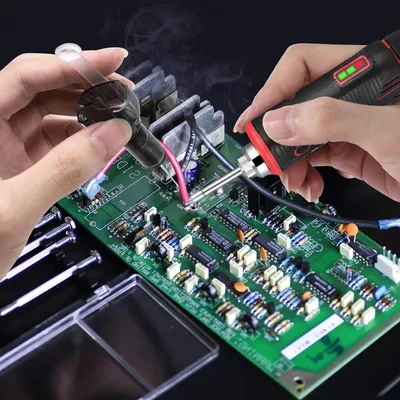 Productafbeelding van Accu-soldeerbout - Draadloze soldeerboutset - 8 Watt - 1800 mAh - Tot 480 °C - 220 V