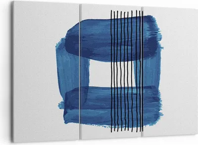 Produktbild von Bild auf Leinwand - Leinwandbild - 3 Teile - Abstraktion Aquarell Blau - 105x70cm - Wand Bild - Wanddeko - Wandbilder - Leinwanddruck - Bilder - Wanddekoration - Leinwand bilder - CE105x70-4223
