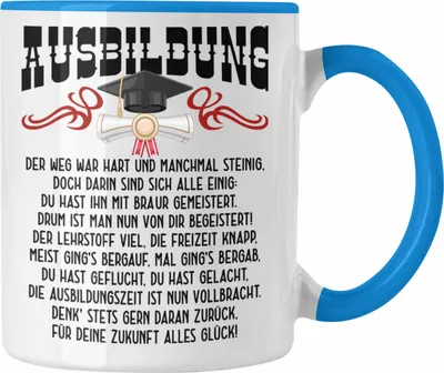 Produktbild von Trendation - Ausbildung Bestanden Geschenk Tasse Geschenkidee Bestandene Prüfung Abschluss 2023 Lustiger Spruch (Blau)