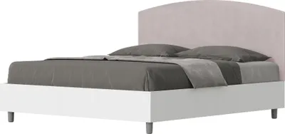 Produktbild von ITYHOME - Bett mit Bettkasten 160x200 Bettgestell Esche weiß Bett-Kopfteil mit Mikrofaserbezug Fliederfarbe Antilia