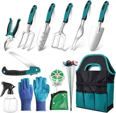 Produktbild von Gartengeräte Set 22 Stücke, Aluminiumlegierung, rostfrei, für Pflanzen