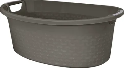 Produktbild von Kôš na bielizeň BranQ Bavlna 60L Práčovňa Plastový zberný kôš na pranie bielizne Oválna tmavosivá