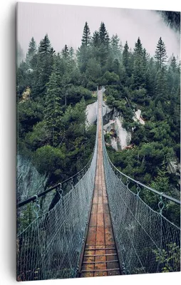 Produktbild von Bild auf Leinwand - Leinwandbild - Einteilig - Ausgesetzt Brücke Wald - 80x120cm - Wand Bild - Wanddeko - Wandbilder - Leinwanddruck - Wanddekoration - Leinwand bilder - Wandbild - PA80x120-5189