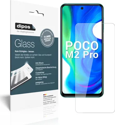 Produktbild von 1x Schutzfolie für Xiaomi Poco M2 Pro - Anti-Shock 9H Folie dipos Glass Kunststoffglas