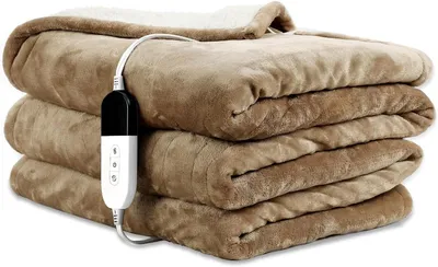 Immagine prodotto di Coperta elettrica - Coperta riscaldante in pile - Comfort e relax - Spegnimento automatico - 200 x 150 cm - Colore lino