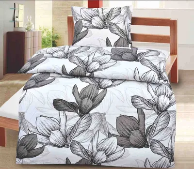 Produktbild von Optidream Baumwolle Renforcé Bettwäsche "Exklusiv" Miriam 135x200 cm + 80x80 cm Grau