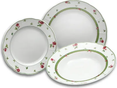 Obrázek produktu pro Sada talířů Thun, Karlovarský porcelán, Menuet, 18 kusů
