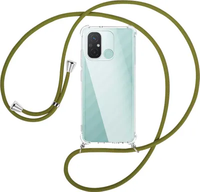 Produktbild von Handykette Backcover-Schutzhülle mit Band (Metall silberfarben) für Xiaomi Redmi 12C (6.71'') - khaki