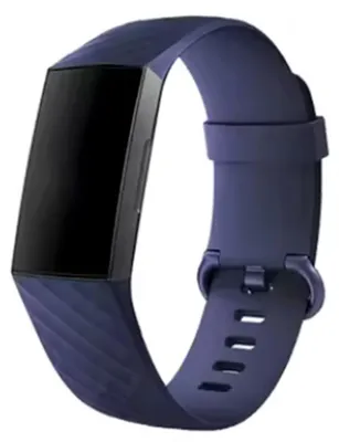 Produktbild von Blaues Armband passend für Fitbit Charge 3 - Armband passend für Fitbit - Fitbit Charge 3 - Sportarmband - Dunkelblau - M/L - Uhrenarmband - Exkl. fitbit – Armband – Armband – Schrittzähler – CHPN