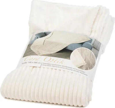 Produktbild von Gözze Kuscheldecke Wohndecke Cord Optik 150 x 200 cm wollweiß