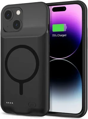 Image de Étui PowerCase compatible avec Apple iPhone 15 Pro Max Magsafe 7000mAh Noir