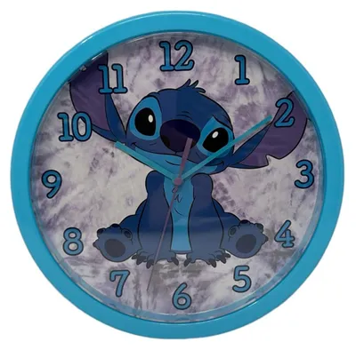 Analoge Wanduhr 25 cm, Stitch-Motiv, Kinderzimmer