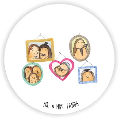 Produktbild von Mr. & Mrs. Panda Kühlschrankmagnet Igel Familie - Weiß - Geschenk, magnet für pinwand, fotos, Muttertag, Bilder, Papa, zettelhalter, Glück, kühlschrank