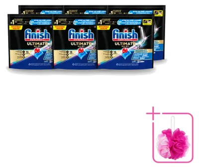 Produktbild von 6 x Finish Powerball Ultimate All in 1 Geschirrspültabs - 15 Tabs - Sparpackung - 6 Stücke