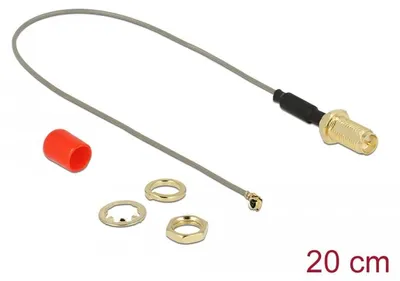 Produktbild von DELOCK Antennenkabel RP-SMA Bu zum Einbau Ferritkern ST 20cm