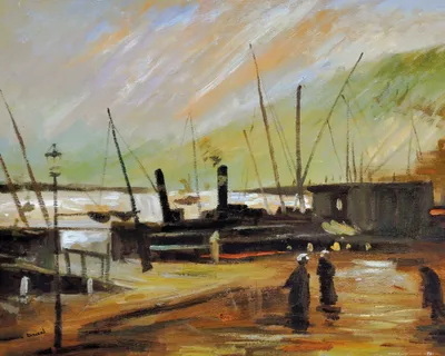 Produktbild von Vincent Van Gogh Kunstdruck Bild - Die De Ruijterkade In Amsterdam, 1885 (40 x 50 cm)