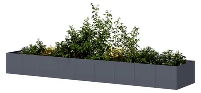 Produktbild von Pflanzgefäß Hochbeet Blumenkübel für Garten und Balkon Anthrazit 360x80x40 cm Stahl