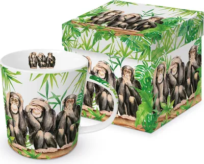 Produktbild von PPD Trend Mug Three Apes, in Geschenkbox, Tasse, Teetasse, Kaffee Becher, 350 ml, 603965