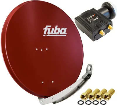 Produktbild von Fuba DAA 850 R Satellitenantenne Aluminium in Rot PremiumX DELUXE Twin LNB Sat