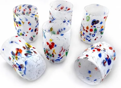 Produktbild von Casa Padrino Luxus Murano Kristallglas Wasserglas 6er Set Weiß Ø 8 x H. 12 cm -  Italy