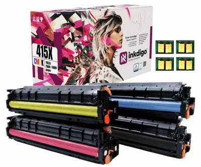 Produktbild von Inkdigo Tonerset W2030X für HP Color LaserJet Pro M454dn, M454dw, M454fw, M454nw – CMYK,, KI-generiertes Bild