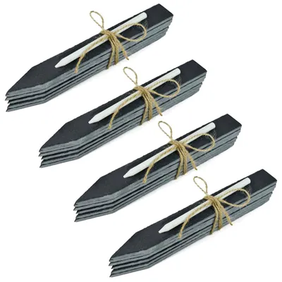 Produktbild von 24er Set Pflanzschilder Schiefer Wetterfest Pflanzetiketten Kräuterschilder Pflanzenstecker Beetstecker Zum Beschriften