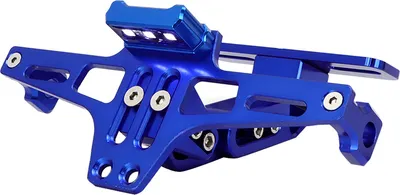 Image de Support de plaque d'immatriculation télescopique réglable en alliage d'aluminium avec éclairage LED pour moto