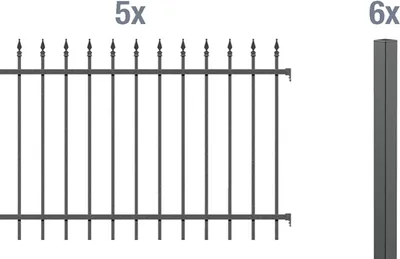 Produktbild von Alberts Zierzaun - Komplettset Chaussee, Höhe 100 cm, Länge 10 m, anthrazit, zum Einbetonieren