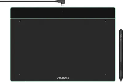 Produktbild von XP-PEN Deco Fun L 10x6 Zoll Grafiktablett Stift Tablet Stift mit 8192 Druckstufen& 60° Tilt drawing tablet OSU Spiel kompatibel mit Android, Chromebook, Linux (Grün)