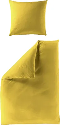 Produktbild von BIERBAUM Bettwäsche Seersucker gelb  155x220cm, mit 1 Kissen  Bettbezug
